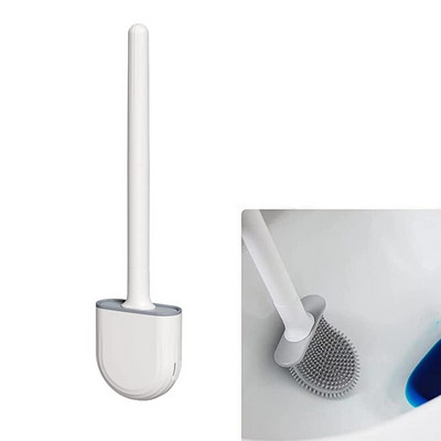 Mini WC-hari koos hoidikuga Pika käepidemega mustast silikoonist WC-pesuhari Seinale paigaldatav wc-tualett-vannitoa tarvikud