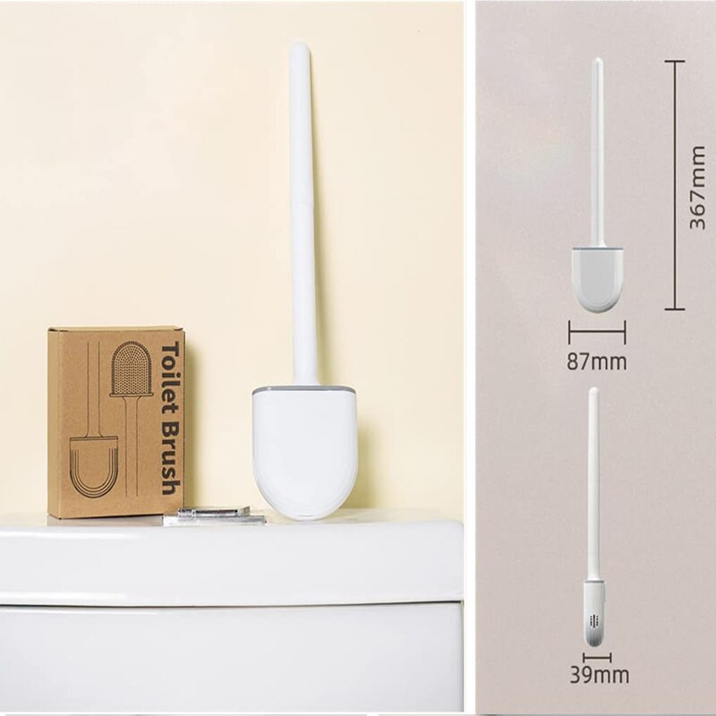 Mini WC-hari koos hoidikuga Pika käepidemega mustast silikoonist WC-pesuhari Seinale paigaldatav wc-tualett-vannitoa tarvikud
