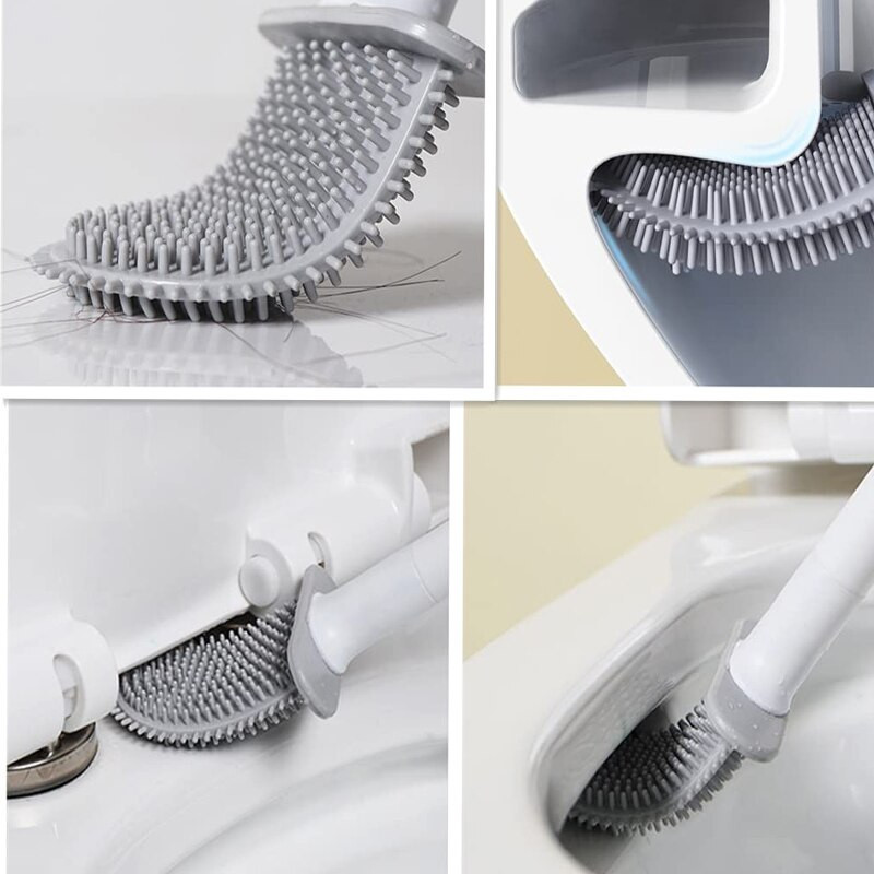 Mini WC-hari koos hoidikuga Pika käepidemega mustast silikoonist WC-pesuhari Seinale paigaldatav wc-tualett-vannitoa tarvikud