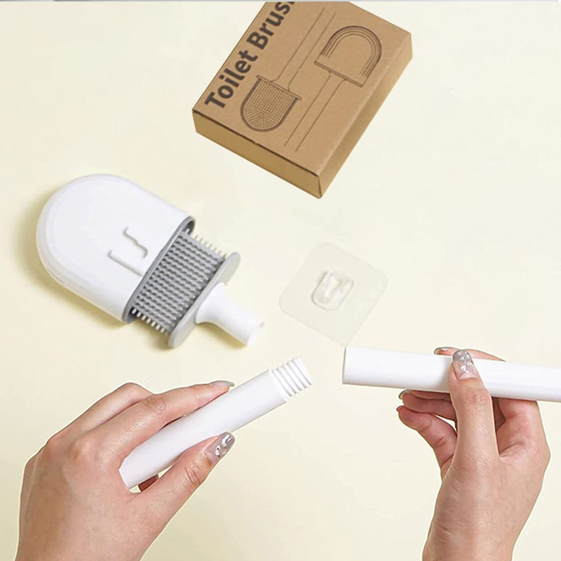 Mini WC-hari koos hoidikuga Pika käepidemega mustast silikoonist WC-pesuhari Seinale paigaldatav wc-tualett-vannitoa tarvikud