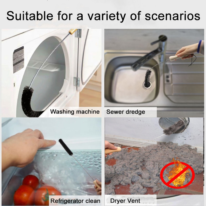 Ledusskapis Kondensators Coll tīrīšanas birste Drēbju žāvētājs Plūksna Vent Trap Cleaner Birste Salokāma veļas mašīna Mājas birste