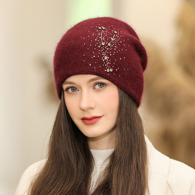 Γυναικείο χειμερινό καπέλο με πέτρες - πολλά χρώματα