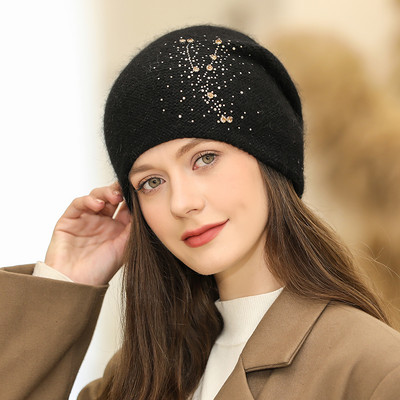 Γυναικείο χειμερινό καπέλο με πέτρες - πολλά χρώματα