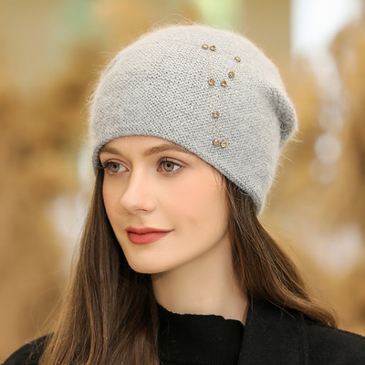 Γυναικείο χειμερινό καπέλο με πέτρες - πολλά χρώματα