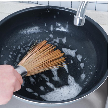 Μπαμπού Βούρτσα Κατσαρόλας Φυσική Μακριά Λαβή Μπαμπού Βούρτσα Καθαρισμού Βούρτσας Κουζίνας Βούρτσα Πιάτων Κατσαρόλα Καθαρισμός Κουζίνας σπιτιού