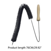 Mâner din lemn Perie lungă de curățare țeavă de apă Instrument de dragă de drenaj Perie de curățare flexibilă Radiator Praf praf de curățare cu păr lung