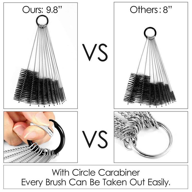 10 τμχ/σετ Βούρτσες Καθαρισμού Κουζίνας Νάιλον Σετ Βούρτσες Καθαρισμού Μπουκαλιού Καλαμιού Σετ Βούρτσες Οικιακής Βούρτσας Bristle Kit Tube Bottle Straw Washing Tools