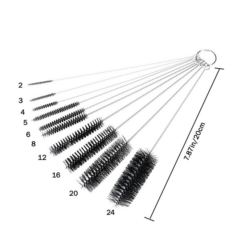 10 τμχ/σετ Βούρτσες Καθαρισμού Κουζίνας Νάιλον Σετ Βούρτσες Καθαρισμού Μπουκαλιού Καλαμιού Σετ Βούρτσες Οικιακής Βούρτσας Bristle Kit Tube Bottle Straw Washing Tools