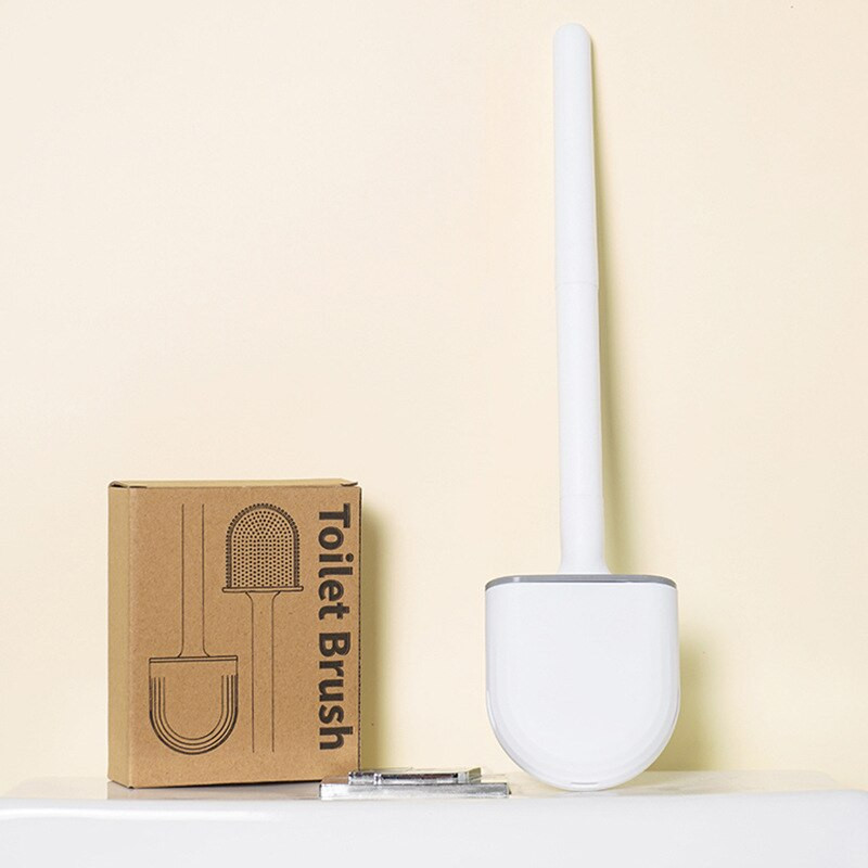 Μίνι βούρτσα καθαρισμού τουαλέτας με μακριά λαβή Μαύρη σιλικόνη με σετ βούρτσας Τουαλέτας WC Αξεσουάρ μπάνιου