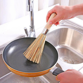 Βούρτσα πλυσίματος πιάτων οικιακής βούρτσας νιπτήρα από φυσικό μπαμπού με κοντή και μακριά λαβή Το εργαλείο καθαρισμού της σόμπας καθαρίζεται εύκολα χωρίς λάδι