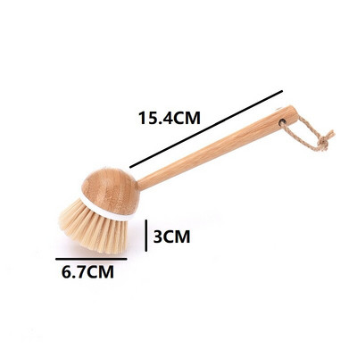 Prirodni bambus, kratka i duga ručka, četka za pranje posuđa, kućanski sudoper, štednjak, alat za čišćenje lako se čisti bez ulja