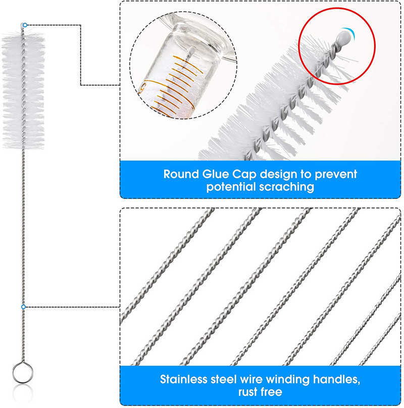 10 tk Torutoruhari Torupuhastusharjad Nailonist harjastega joogikõrte puhastushari veekeetja tila teekannu otsik