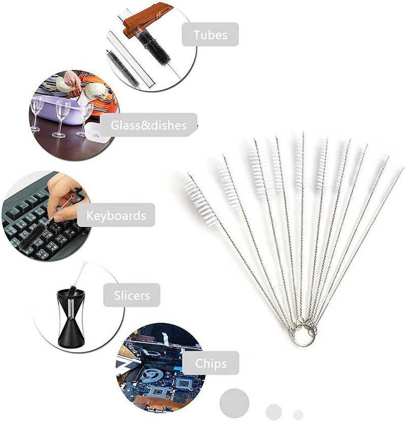 10 tk Torutoruhari Torupuhastusharjad Nailonist harjastega joogikõrte puhastushari veekeetja tila teekannu otsik