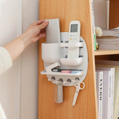 Επιτοίχια διάταξη διαιρέτη ραφιών αποθήκευσης με γάντζους κρεμαστή βάση για οικιακή κουζίνα μπάνιου Βούρτσα μακιγιάζ E7CB