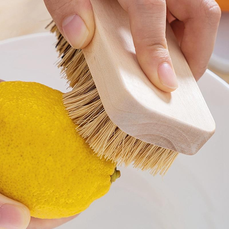 Βούρτσα καθαρισμού λαχανικών Ξύλινη βούρτσα καθαρισμού κουζίνας Βούρτσα φρούτων για πιάτο φαγητού Πολυλειτουργική βούρτσα για φυσικό τρίψιμο κουζίνας