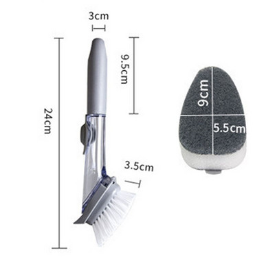 Βούρτσα για κατσαρόλα με μακριά λαβή Μπολ Πλύσιμο πιάτων Βούρτσα καθαρισμού Σαπουνιού Δοχείο καθαρισμού νεροχύτη κουζίνας Αυτόματο σφουγγάρι βούρτσα πλυντηρίου πιάτων