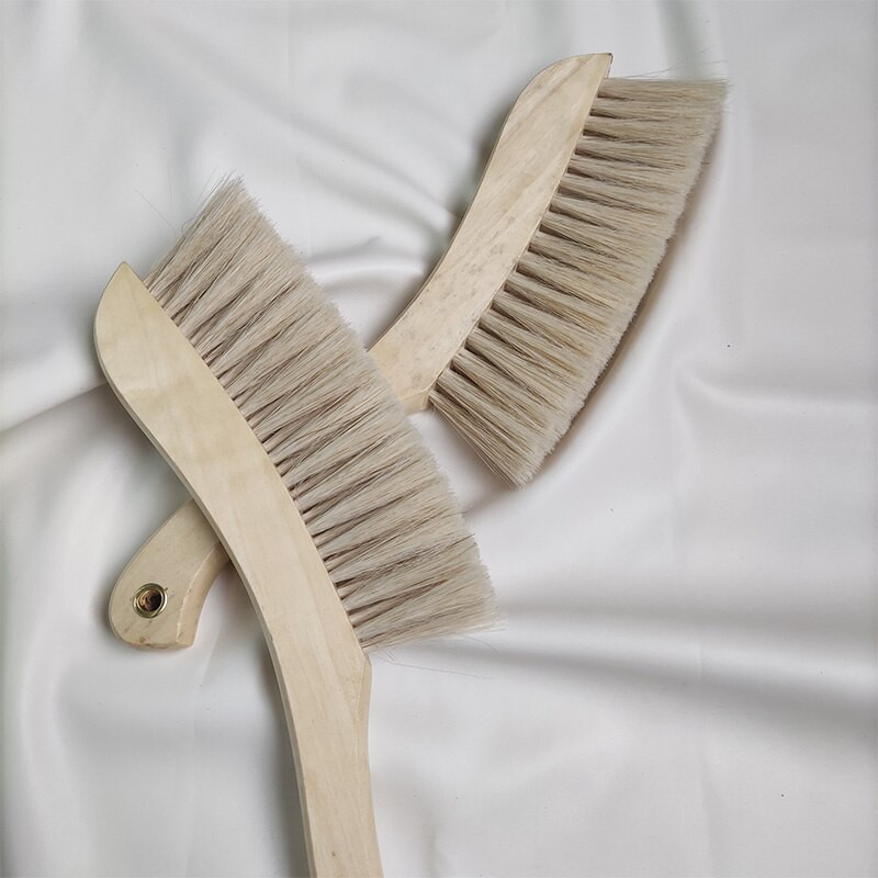 Βούρτσα χεριών από μασίφ ξύλο Βούρτσα καθαρισμού οικιακής χρήσης αντιστατική σκούπα Καφέ τρίχες χαίτη Καναπέ-κρεβάτι που ξεσκονίζει Ρούχα βούρτσα Φυσικό σκούπισμα
