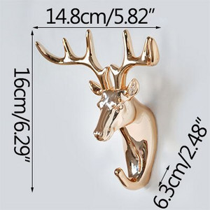 Nova nordijska ukrasna kuka za kapute Zidne zlatne kuke za glavu jelena Držač ključeva Police za spavaću sobu Slatki sobni dekor Vješalica za životinje