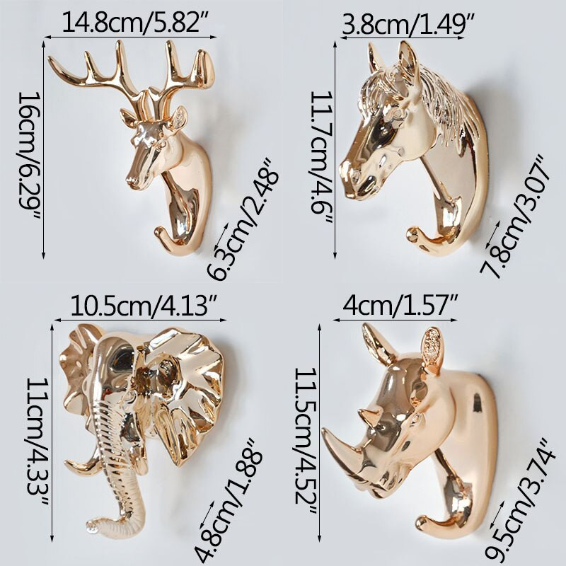 Nova nordijska ukrasna kuka za kapute Zidne zlatne kuke za glavu jelena Držač ključeva Police za spavaću sobu Slatki sobni dekor Vješalica za životinje