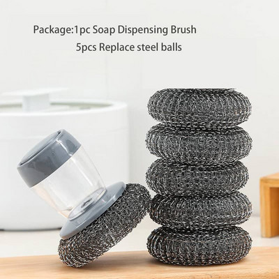 Set de perii de palmier pentru distribuire săpun de bucătărie, adăugare automată de lichide oală, bol, perie de spălat vase, instrument de curățare a bucătăriei