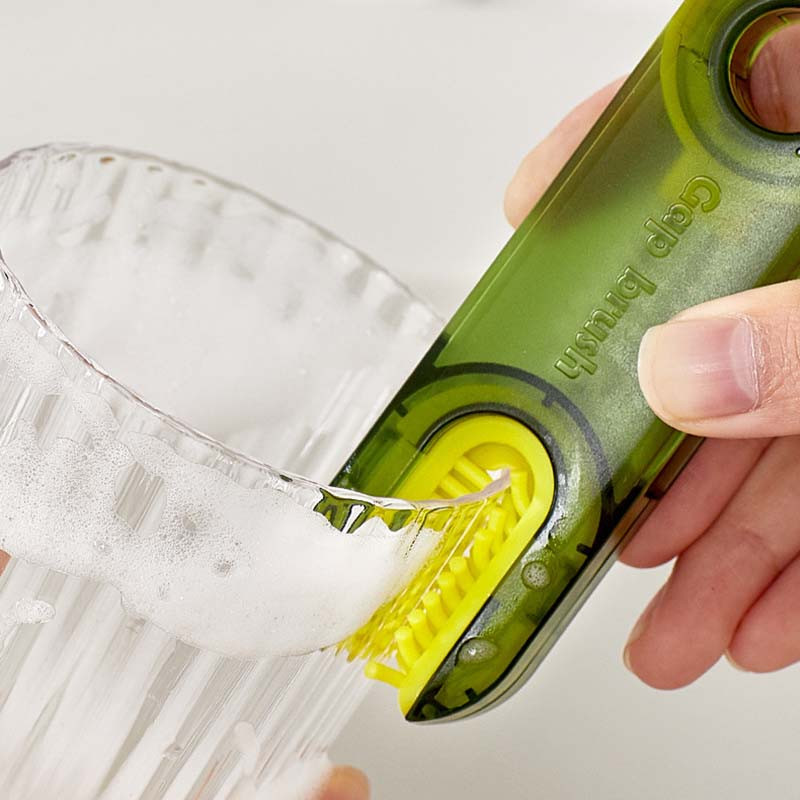 Πολυλειτουργικό καθαριστικό πινέλο για φλιτζάνι σιλικόνης Σετ τσαγιού τροφοδοσίας μπουκαλιών Thermos Cup Mold Groove Gap Περιστροφική οικιακή βούρτσα καθαρισμού