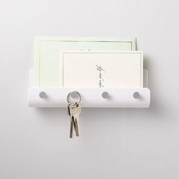 U-образна закачалка за ключове Органайзер Държач Поставка за съхранение Стенна кука Лепило за монтиране на рафт за мобилен телефон Рафтове за окачване на вратата на спалнята