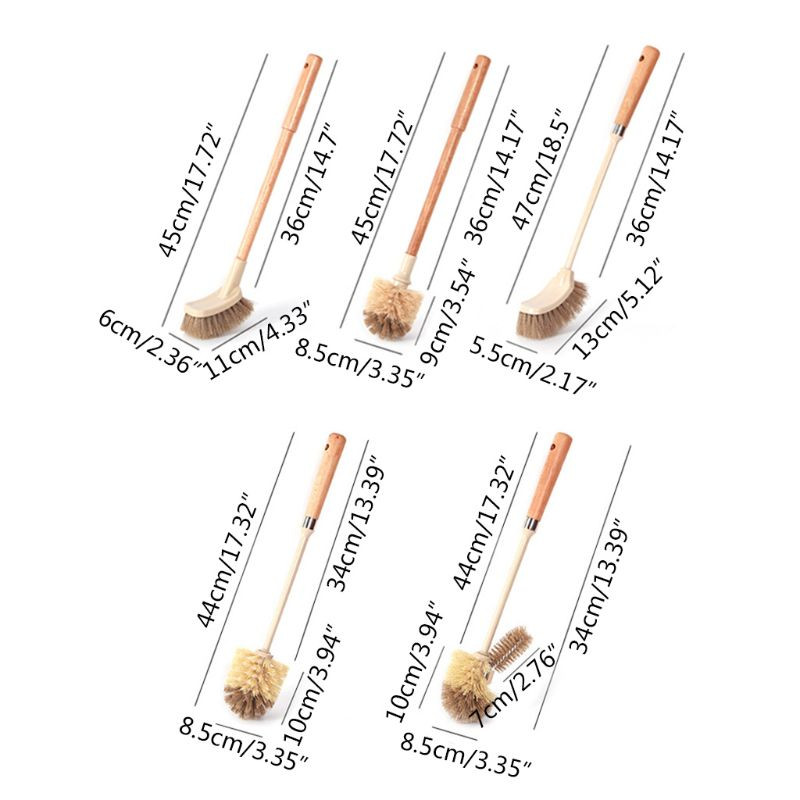 Kućanska drvena WC četka s dugom drškom Dom Hotel Kuhinja Kupaonica Višenamjenski Odvojivi ormar Alat za čišćenje Novo