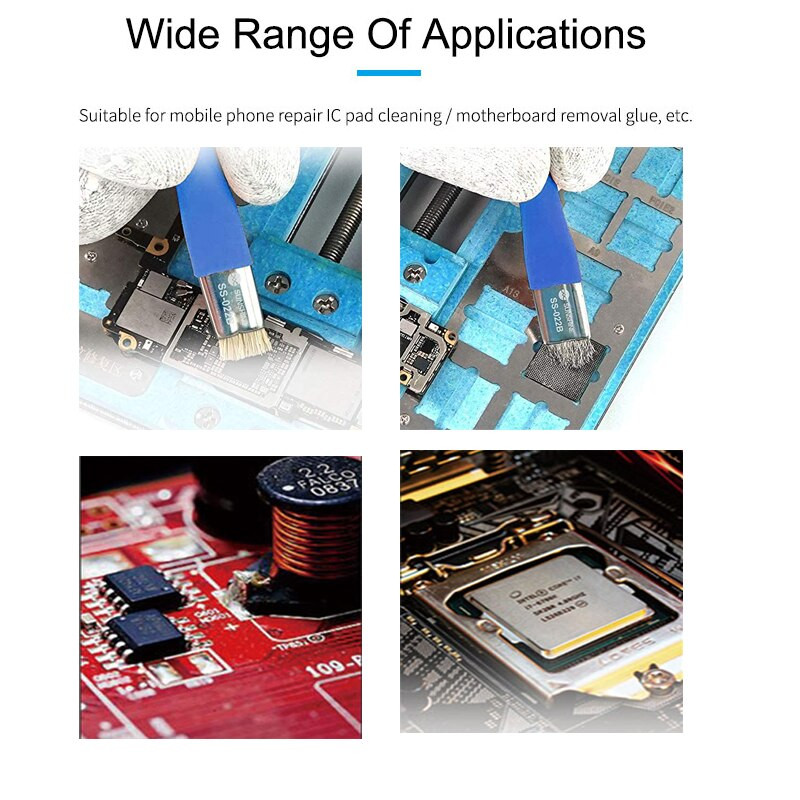 Διπλή κεφαλή Αντιστατική ESD Ασφαλής σκληρή βούρτσα για τηλέφωνο Μητρική πλακέτα Circuit Cleaner Εργαλεία καθαρισμού πληκτρολογίου υπολογιστή