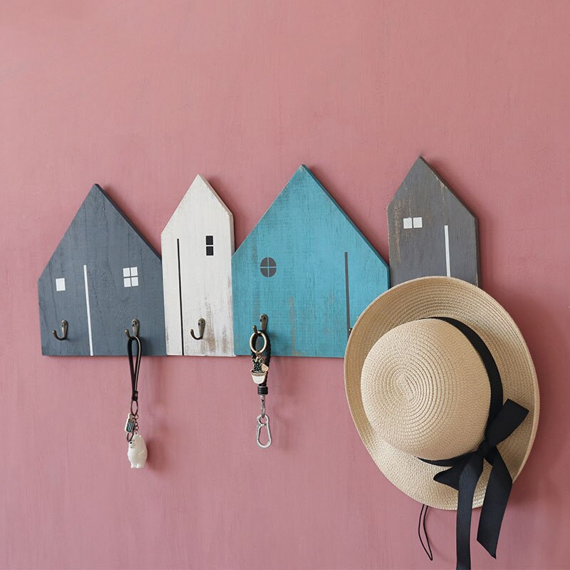 American Wooden Coat Hook Βεράντα Debris Rack Ράφια για διοργανωτές κρεβατοκάμαρας Αποθήκευση Διακόσμηση σπιτιού Γάντζοι ράφι τοίχου Βάσεις κλειδιών
