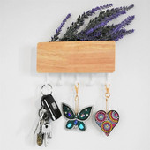 Durų pakabinimo kabliukas Medinė dekoratyvinė sieninė lentyna Įvairios daiktų laikymo dėžutės Prateleira Kabykla Organizatorius Raktų kabyklos daugiafunkcis laikiklis