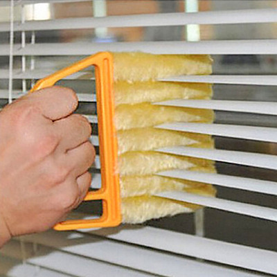 Perie pentru jaluzele, perie utilă pentru curățarea ferestrelor din microfibră, curățător de praf pentru aer condiționat, cârpă de curățare cu lame de jaluzele venețiane A001