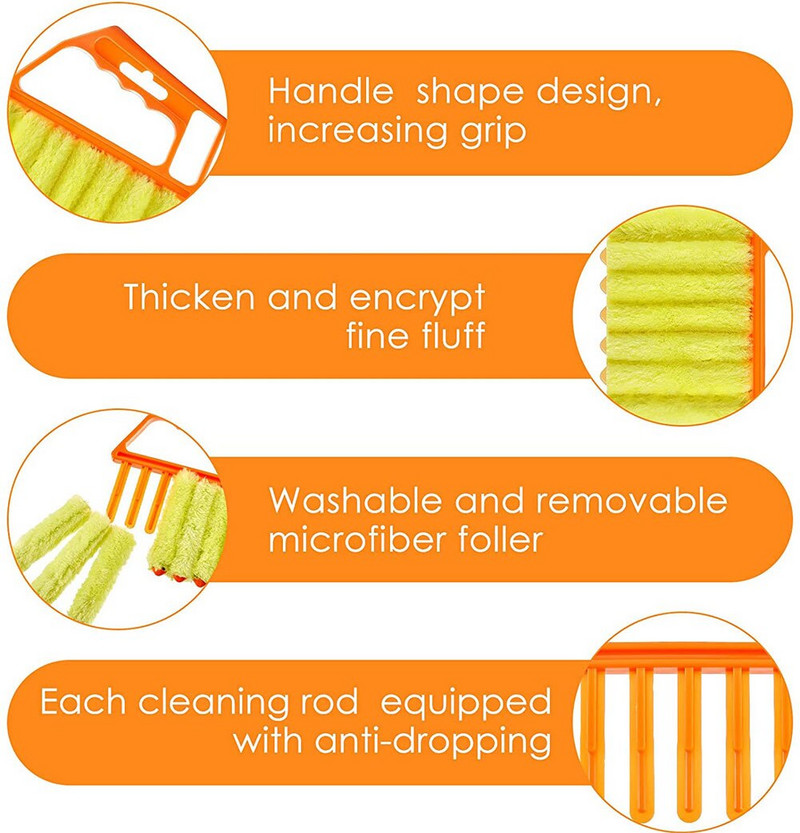 Aknaluugihari, kasulik mikrokiust aknapuhastushari, konditsioneer tolmupuhastusvahend ruloode puhastuslapp A001