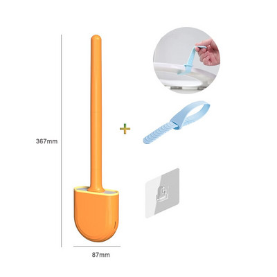 Silikoonharjapea WC-hari lekkekindel alus Mugav sanitaarharja puhastamine Paindlik pehmete harjastega hari Seinale kinnitatav