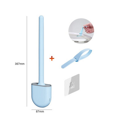 Silikoonharjapea WC-hari lekkekindel alus Mugav sanitaarharja puhastamine Paindlik pehmete harjastega hari Seinale kinnitatav