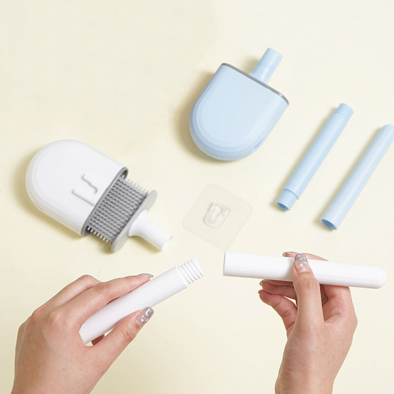 Silikoonharjapea WC-hari lekkekindel alus Mugav sanitaarharja puhastamine Paindlik pehmete harjastega hari Seinale kinnitatav