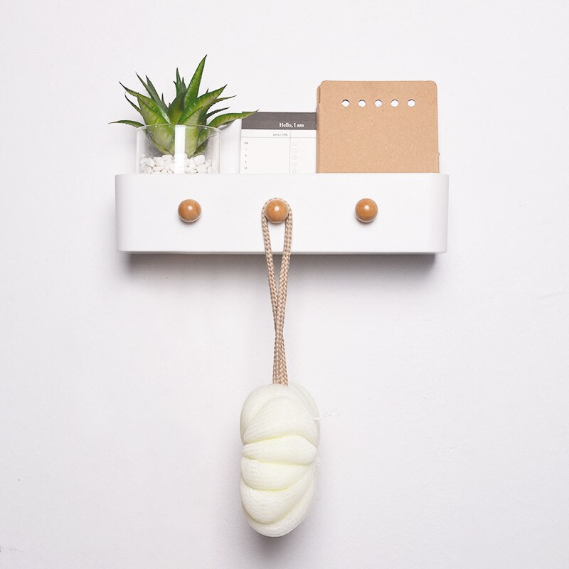 Suport de perete din plastic nordic, dulap de bucătărie, frigider, cârlige pentru agățat, raft de depozitare, umeraș pentru chei, organizator pentru articole diverse.