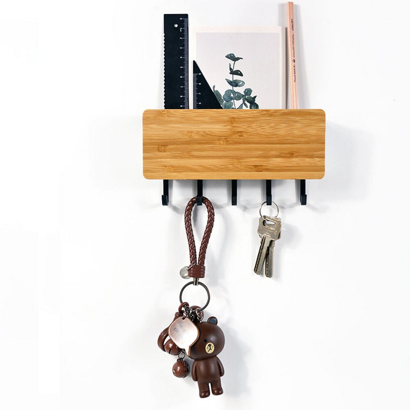 Uus seinale riputatav tüüp puidust dekoratiivne seinariiul Mitmesugused hoiukarbid Prateleira riidepuu korraldaja võtmehoidja puidust seinariiul