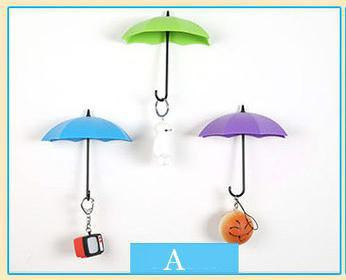 3 бр./лот Творчески ключодържател във формата на чадър Закачалка Стенен рафт Рафт Органайзер за домашно съхранение Кухненски аксесоари