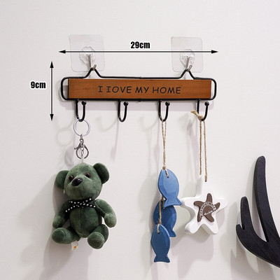 Sinised rauast seinahoidikud Nordic Simple Creative köögiriiul Kodu nagid Riidepuud Võtmed Konksud Hoiuriiuli raam Korraldaja Kaunistus