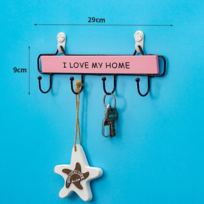 Sinised rauast seinahoidikud Nordic Simple Creative köögiriiul Kodu nagid Riidepuud Võtmed Konksud Hoiuriiuli raam Korraldaja Kaunistus