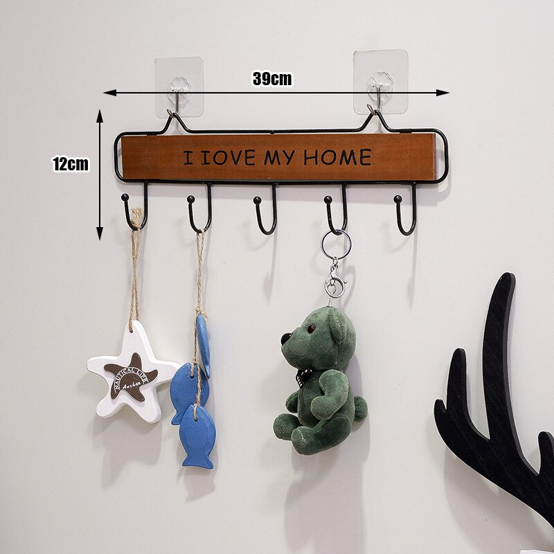 Sinised rauast seinahoidikud Nordic Simple Creative köögiriiul Kodu nagid Riidepuud Võtmed Konksud Hoiuriiuli raam Korraldaja Kaunistus