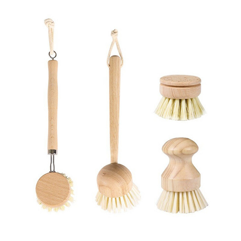 Creative Bamboo Dish Scrub Brushes Βούρτσα καθαρισμού ταψιού κουζίνας Βούρτσα καθαρισμού κοντή στρογγυλή ξύλινη λαβή Μπολ οικιακής χρήσης Εργαλεία πλυσίματος πιάτων