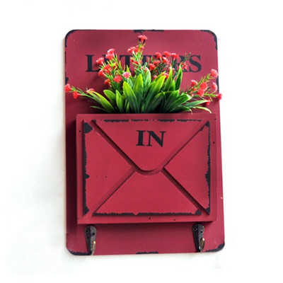 Plic retro creativ pentru articole diverse Raft multifuncțional Suport pentru chei Cutie de depozitare Cârlige agățate Cutii din lemn de epocă Decor de perete pentru acasă