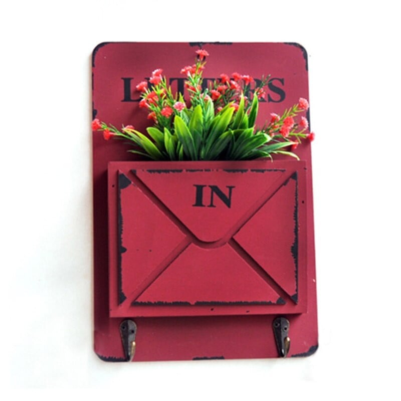 Plic retro creativ pentru articole diverse Raft multifuncțional Suport pentru chei Cutie de depozitare Cârlige agățate Cutii din lemn de epocă Decor de perete pentru acasă