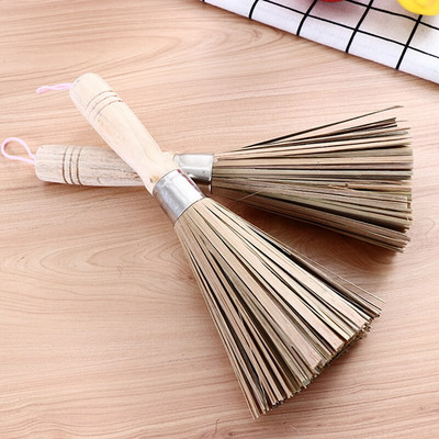 Βούρτσα 25cm Kitchen Bamboo Wash Pot Brush Wok Brush Βούρτσα καθαρισμού μεγάλης γλάστρας Βούρτσα καθαρισμού Εστιατόριο Natural Bamboo Brush Hotel Προμήθειες