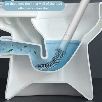 Държач за бързо съхнене Четка за тоалетна Меки силиконови влакна Гъвкава глава на четка Инструменти за почистване Почистващ препарат за тоалетна Аксесоари за баня