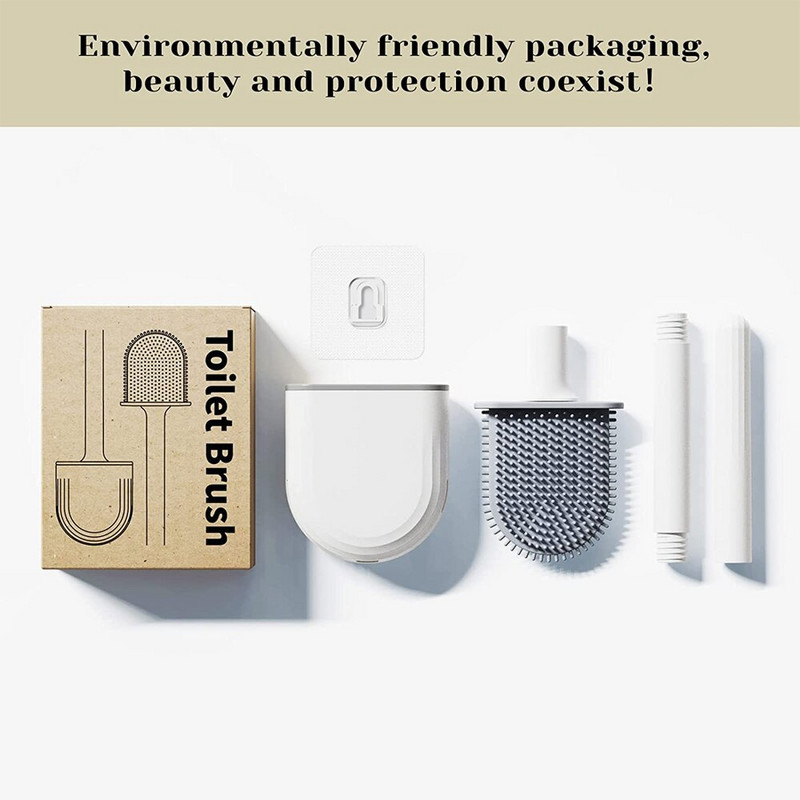 Kiiresti kuivav hoidik WC-hari Pehme silikoonharjastega Painduv harjapea Puhastusvahendid WC-puhastusvahend Vannitoatarvikud