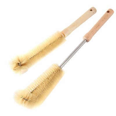 2 τεμ. Ξύλινη λαβή Εργαλείο καθαρισμού ταΐσματος μωρού για το σπίτι Σετ βούρτσας μπιμπερό πλυσίματος σε σχήμα L Αφαίρεση λεκέδων Ποτήρι τσαγιού Εργονομικό φορητό