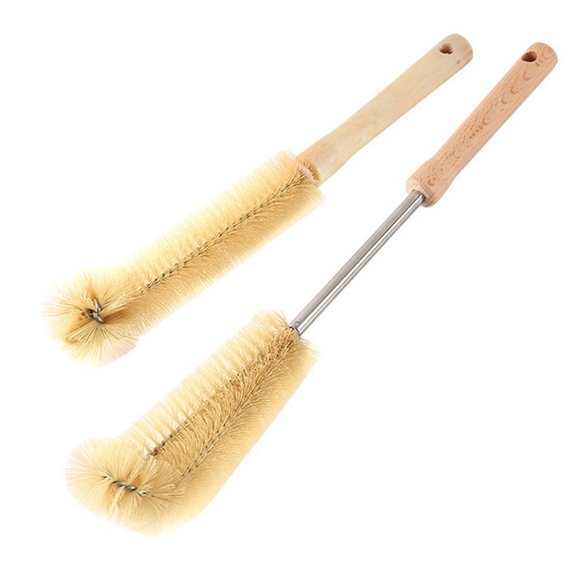 2 τεμ. Ξύλινη λαβή Εργαλείο καθαρισμού ταΐσματος μωρού για το σπίτι Σετ βούρτσας μπιμπερό πλυσίματος σε σχήμα L Αφαίρεση λεκέδων Ποτήρι τσαγιού Εργονομικό φορητό