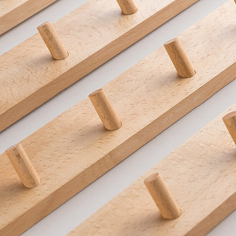 Palgikonks naturaalsest puidust seinariide konks Müts riidekott hoiuriiul Võtmehoidja Korralduskonks riputuskonksu jaoks